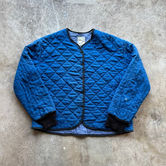 VTG 80s/90s Workrite Blue Quilted Bomber Work Jacket Size XL Made In USA - Picture 1 of 7